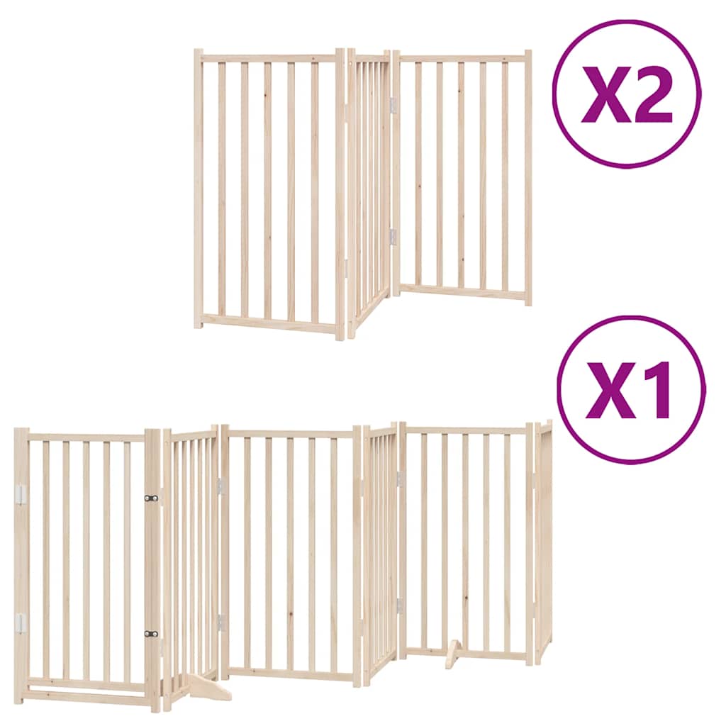 Zábrana pro psy s dvířky skládací 12 panelů 600 cm topol