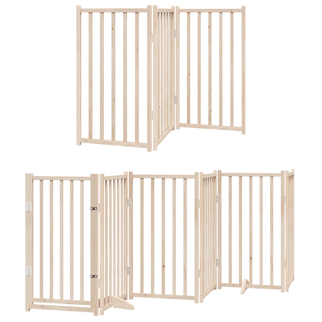 Zábrana pro psy s dvířky skládací 15 panelů 750 cm topol