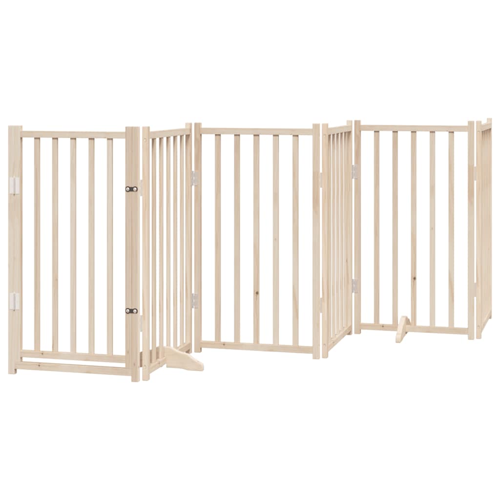 Zábrana pro psy s dvířky skládací 15 panelů 750 cm topol