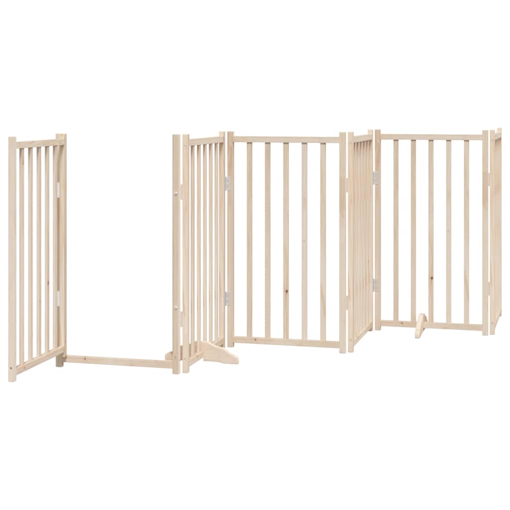Zábrana pro psy s dvířky skládací 15 panelů 750 cm topol