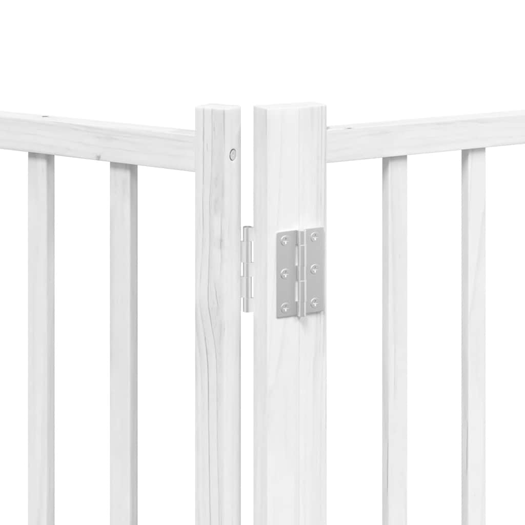 Zábrana pro psy s dvířky skládací 15 panelů bílá 750 cm topol