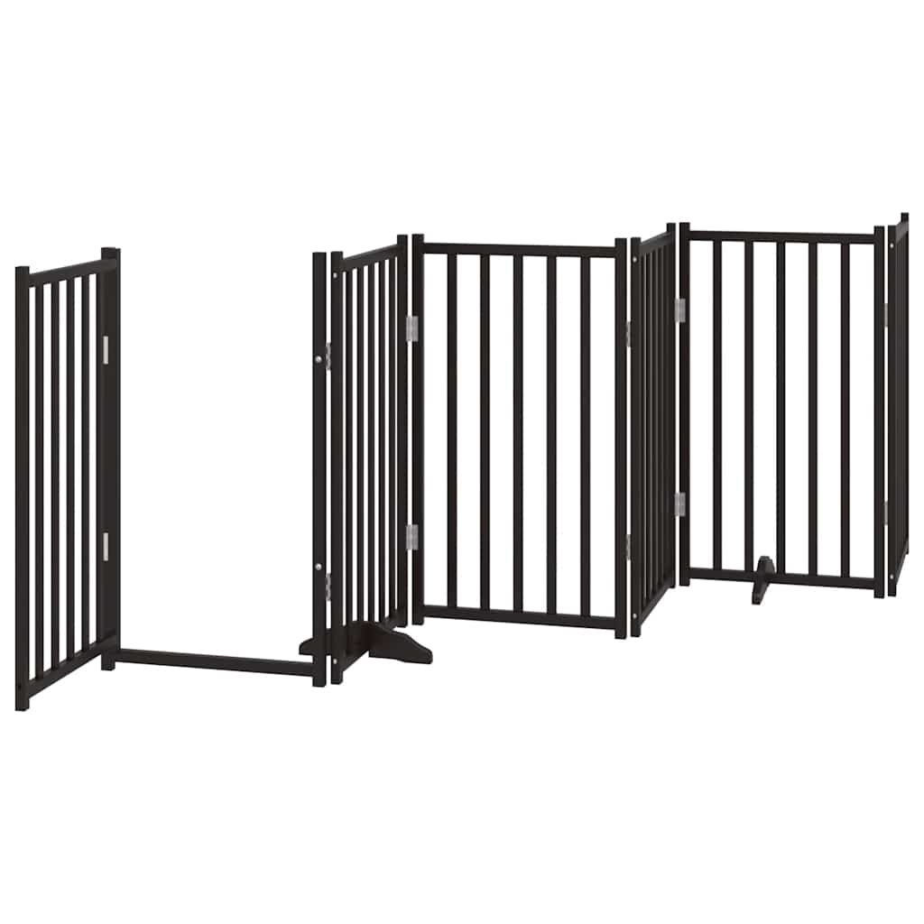 Zábrana pro psy s dvířky skládací 15 panelů černá 750 cm topol
