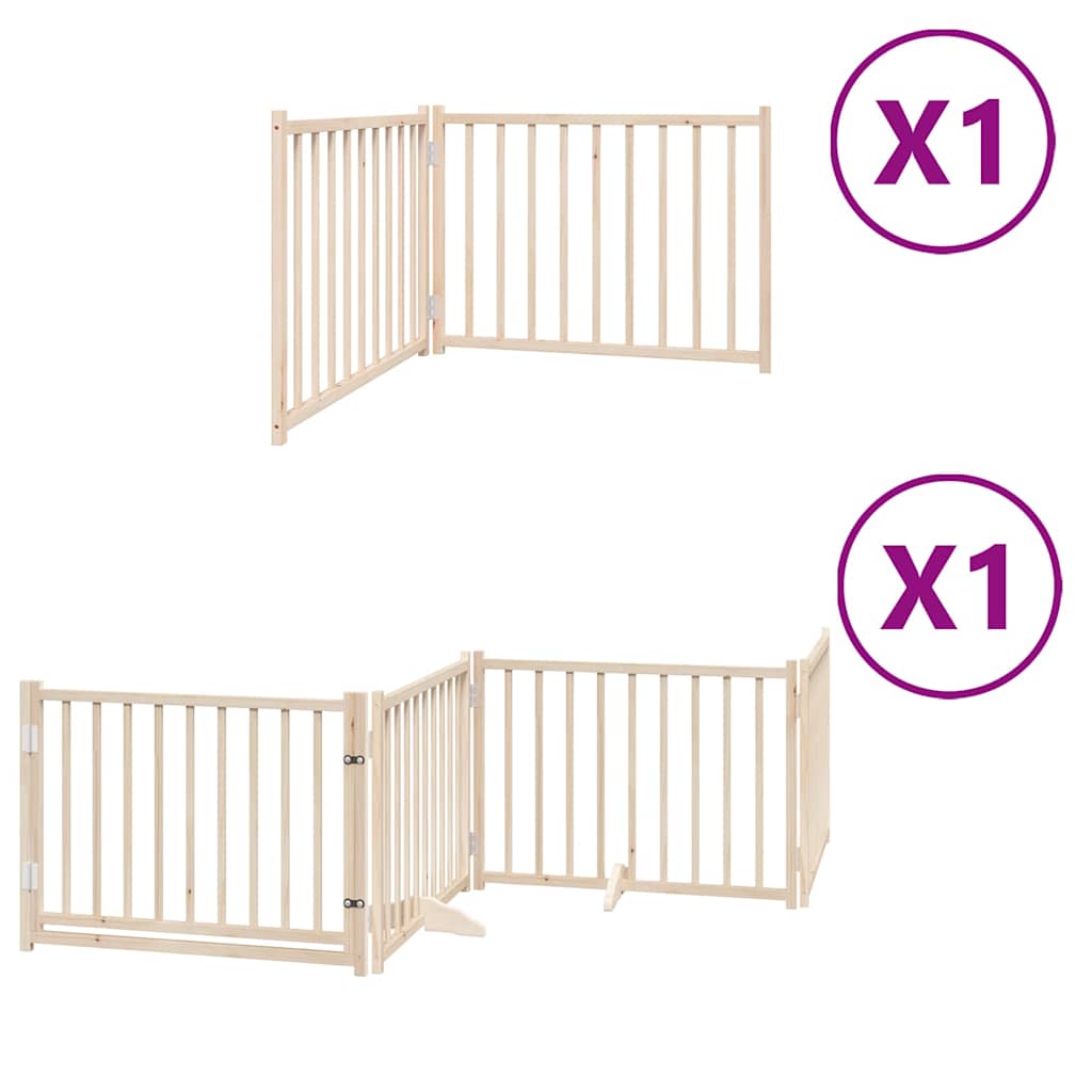 Zábrana pro psy s dvířky skládací 6 panelů 480 cm topol