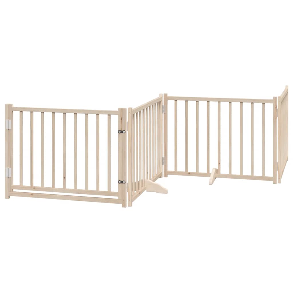 Zábrana pro psy s dvířky skládací 6 panelů 480 cm topol