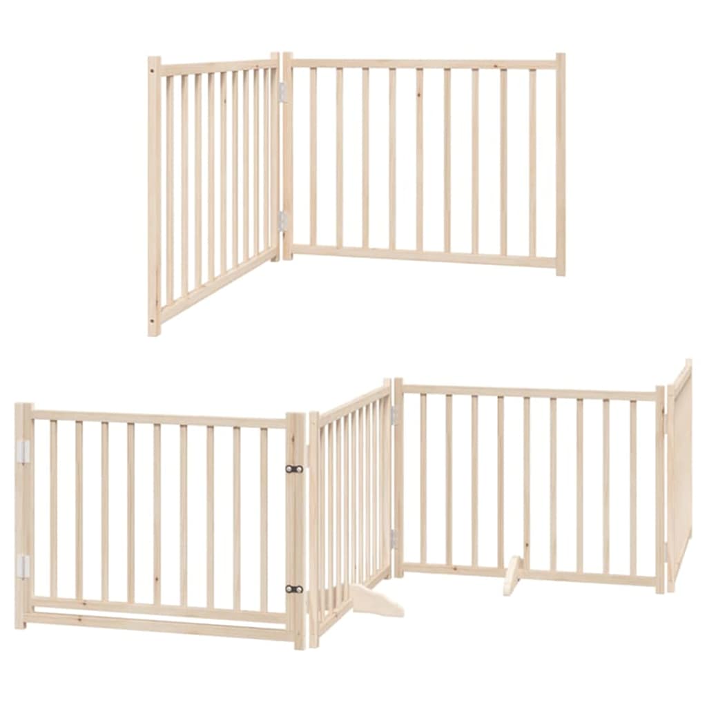 Zábrana pro psy s dvířky skládací 8 panelů 640 cm topol