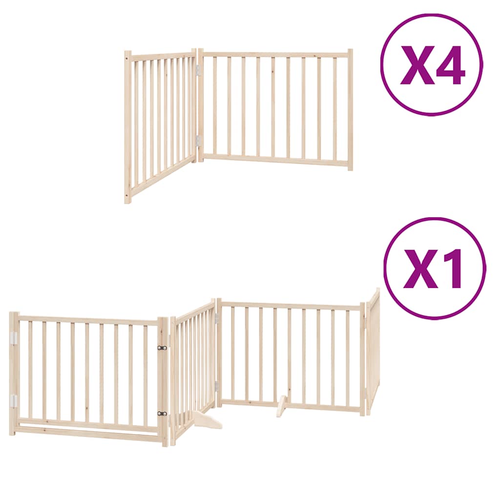 Zábrana pro psy s dvířky skládací 12 panelů 960 cm topol