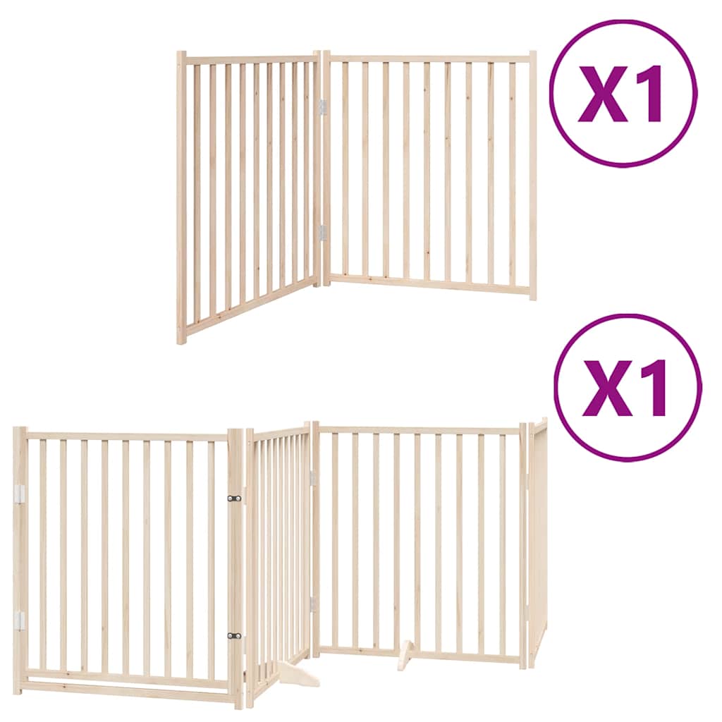 Zábrana pro psy s dvířky skládací 6 panelů 480 cm topol