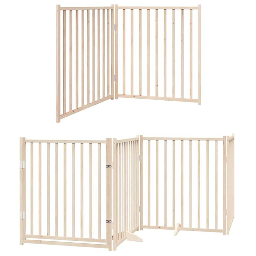 Zábrana pro psy s dvířky skládací 6 panelů 480 cm topol