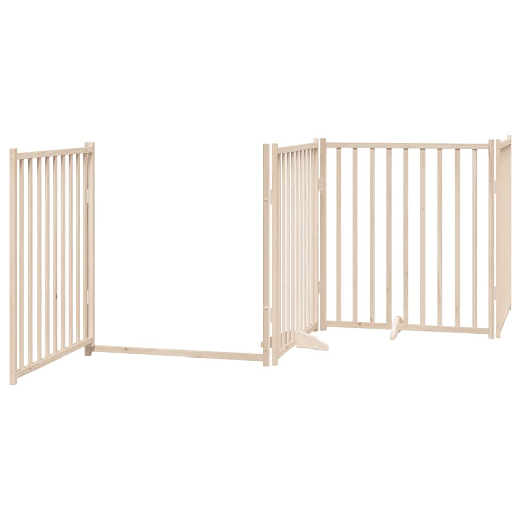 Zábrana pro psy s dvířky skládací 6 panelů 480 cm topol