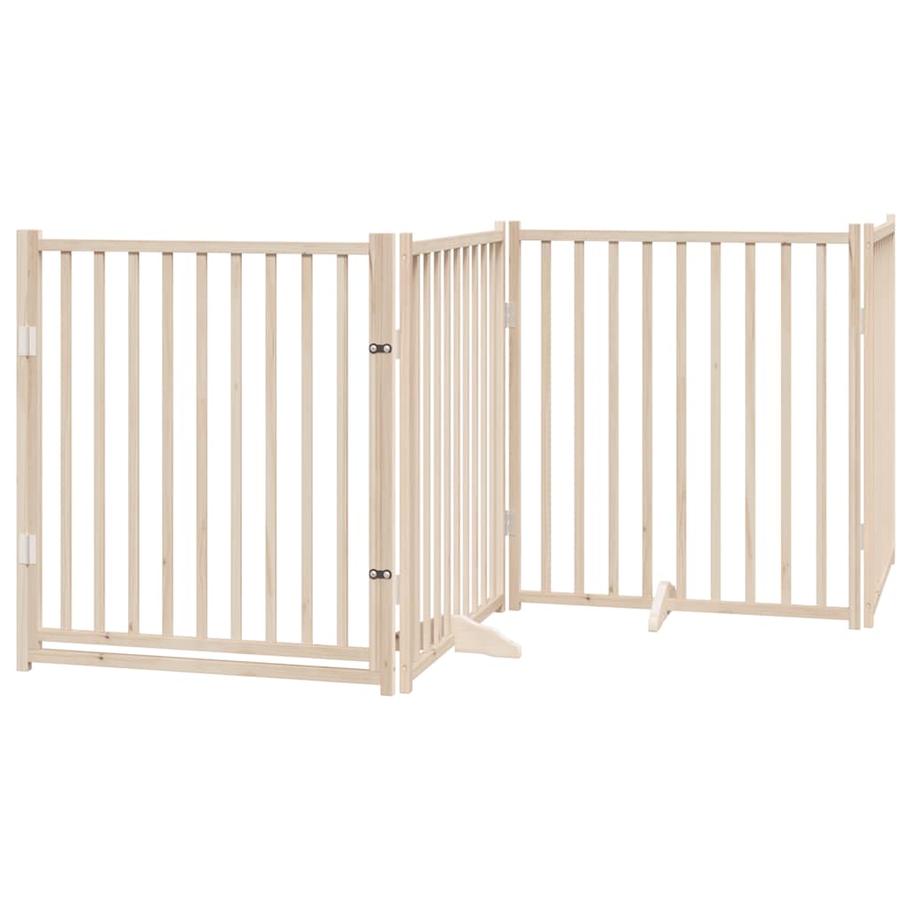 Zábrana pro psy s dvířky skládací 8 panelů 640 cm topol