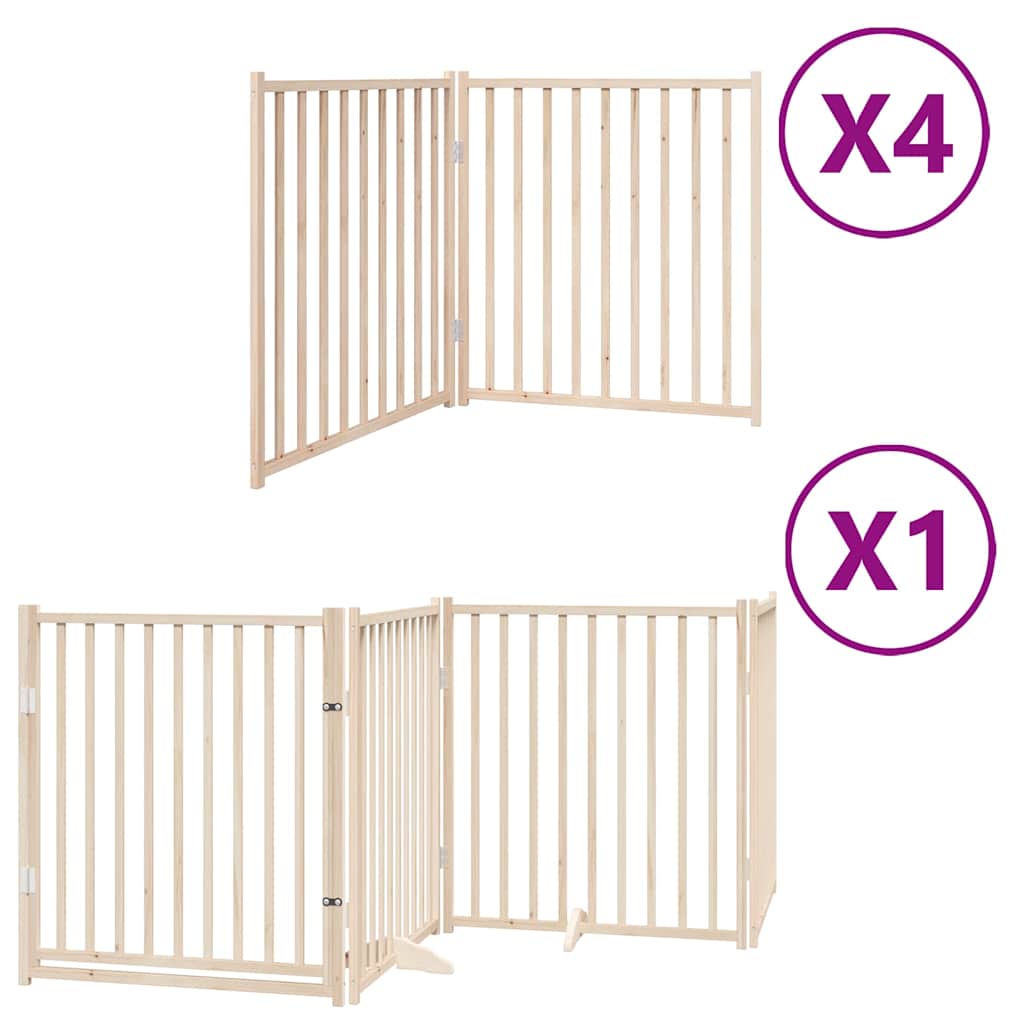 Zábrana pro psy s dvířky skládací 12 panelů 960 cm topol