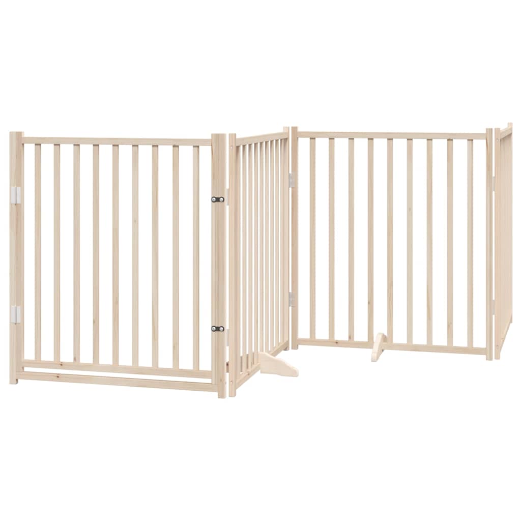 Zábrana pro psy s dvířky skládací 12 panelů 960 cm topol