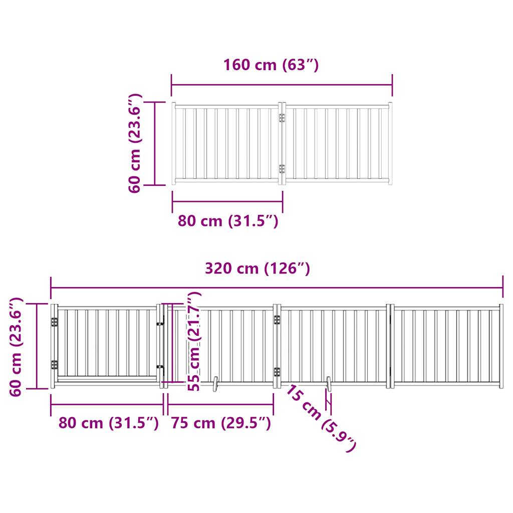 Zábrana pro psy s dvířky skládací 12 panelů černá 960 cm topol