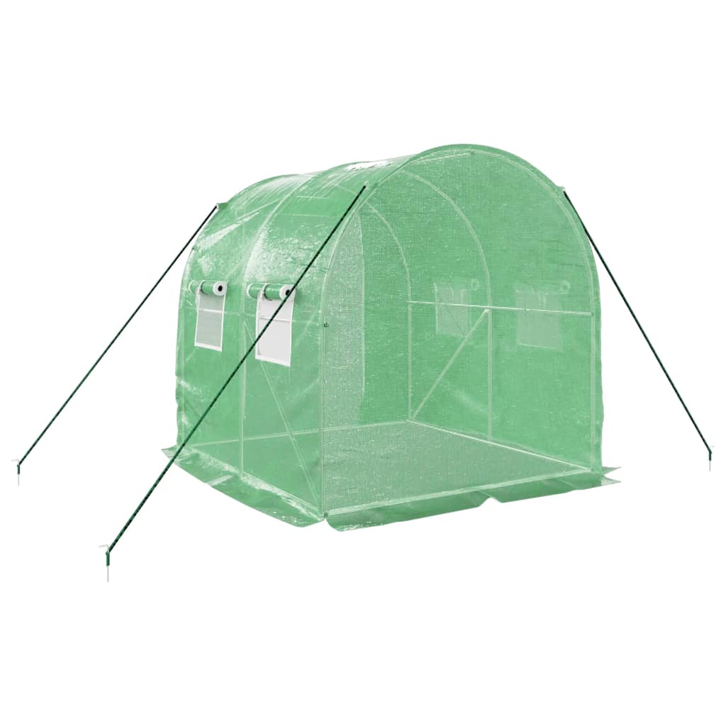 Skleník s ocelovým rámem zelený 4 m² 2 x 2 x 2 m