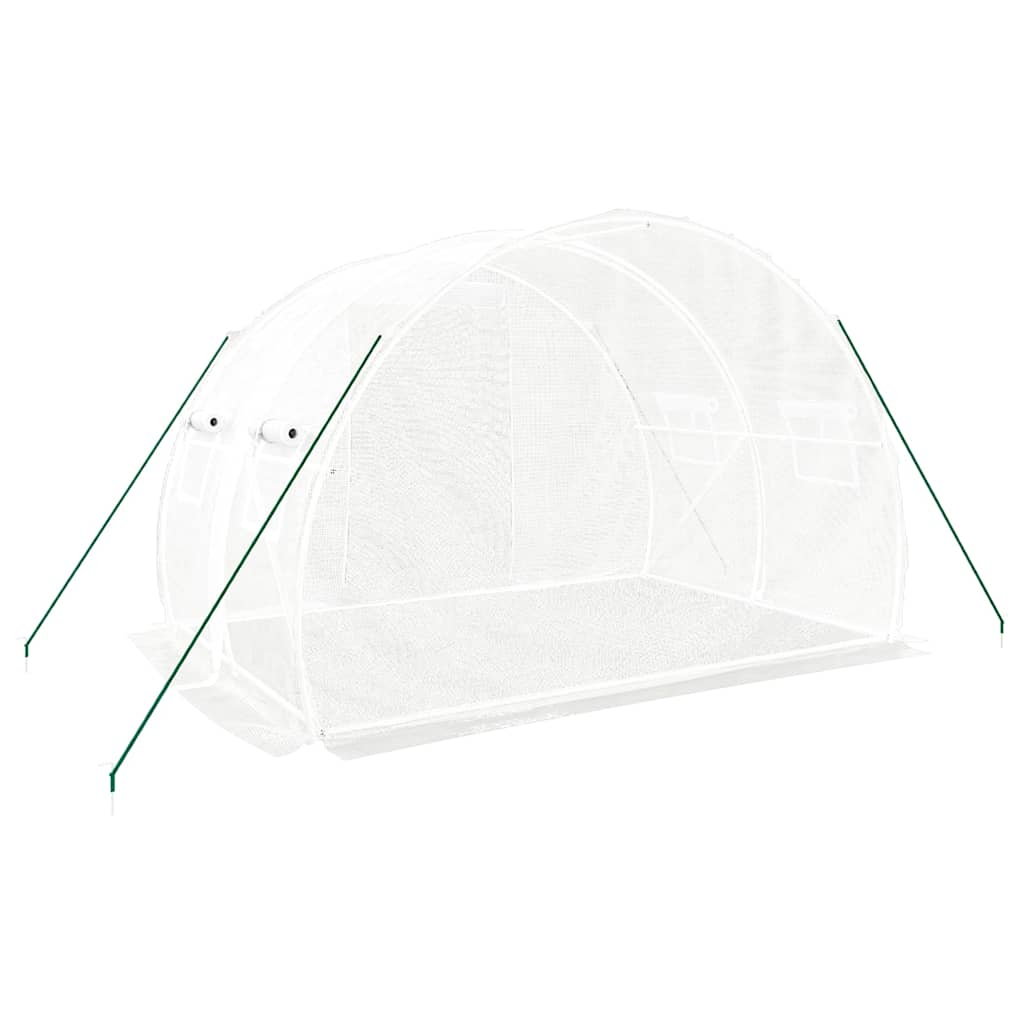Skleník s ocelovým rámem bílý 6 m² 3 x 2 x 2 m