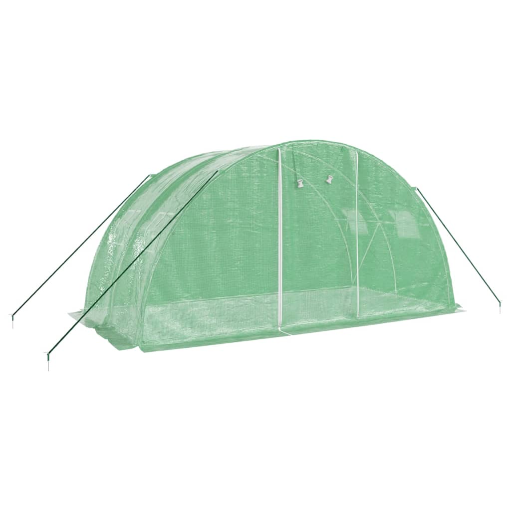 Skleník s ocelovým rámem zelený 8 m² 4 x 2 x 2 m