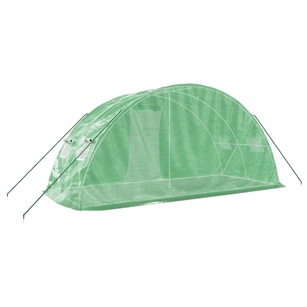 Skleník s ocelovým rámem zelený 10 m² 5 x 2 x 2,3 m