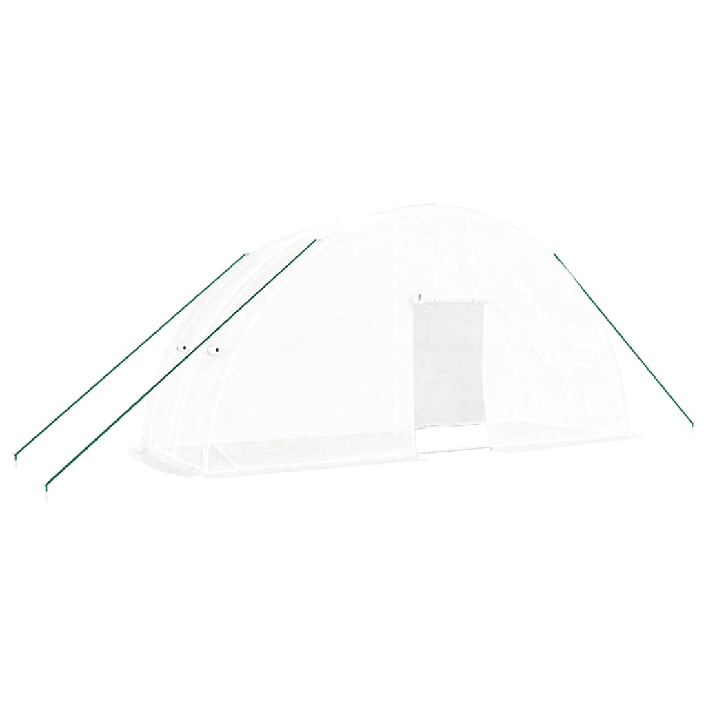 Skleník s ocelovým rámem bílý 12 m² 6 x 2 x 2,85 m