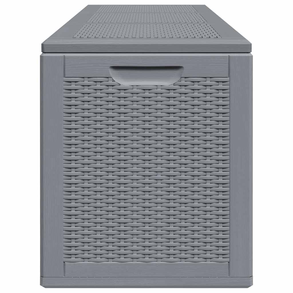 Zahradní úložný box šedý PP ratan 270 l