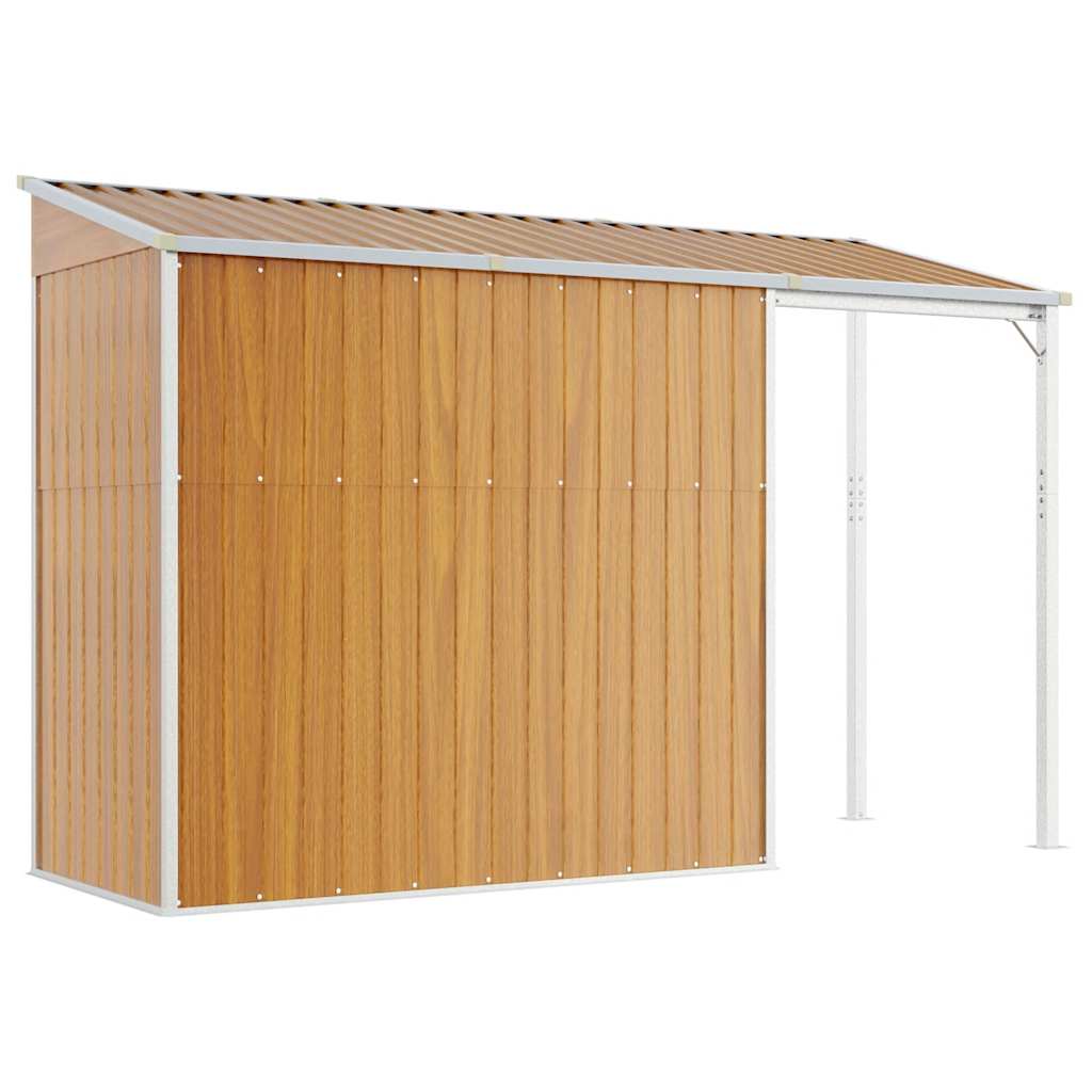 Zahradní kůlna s prodlouženou střechou hnědá 277x107x181 cm