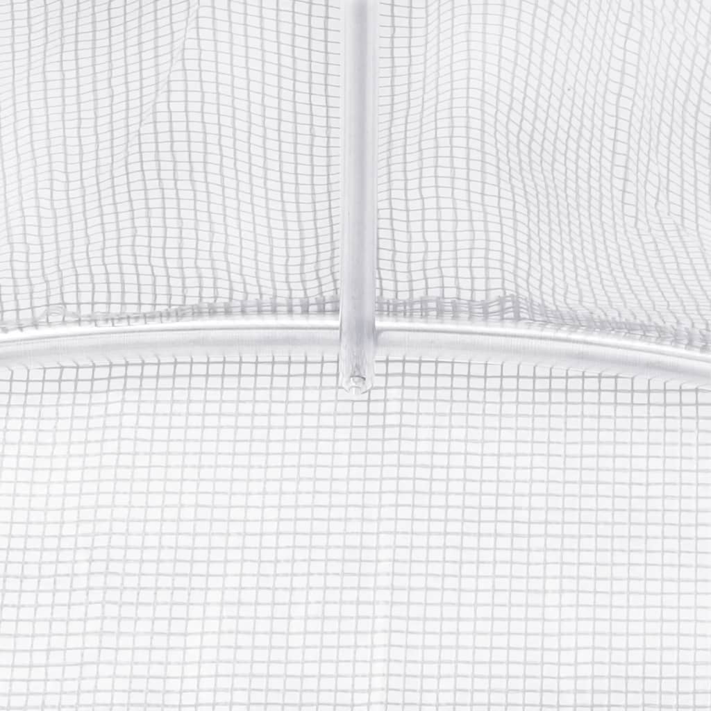 Skleník s ocelovým rámem bílý 30 m² 10 x 3 x 2 m
