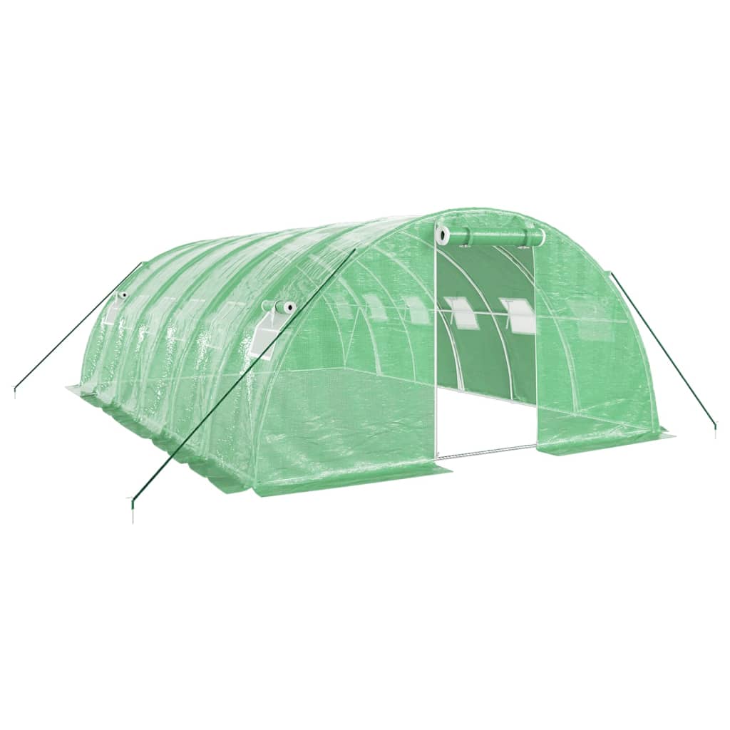 Skleník s ocelovým rámem zelený 24 m² 6 x 4 x 2 m