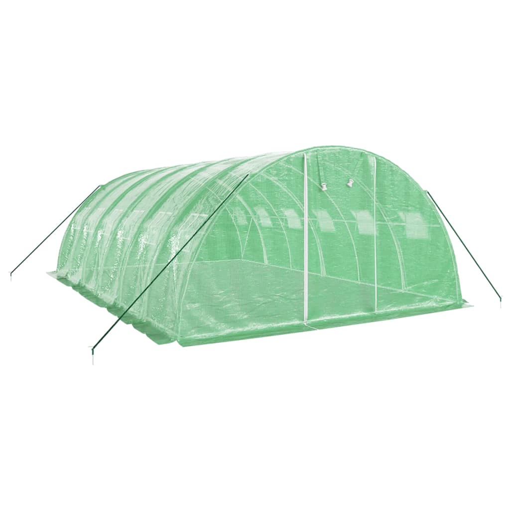 Skleník s ocelovým rámem zelený 24 m² 6 x 4 x 2 m