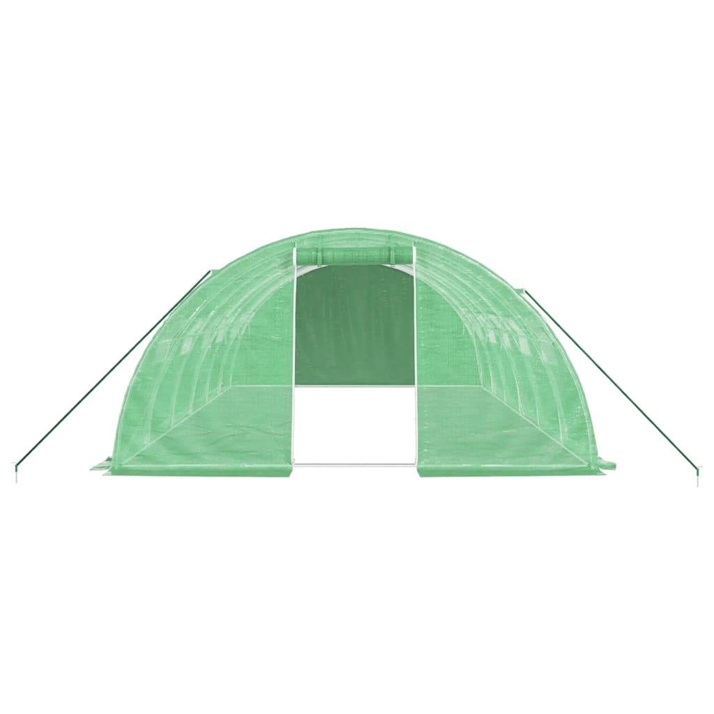 Skleník s ocelovým rámem zelený 24 m² 6 x 4 x 2 m