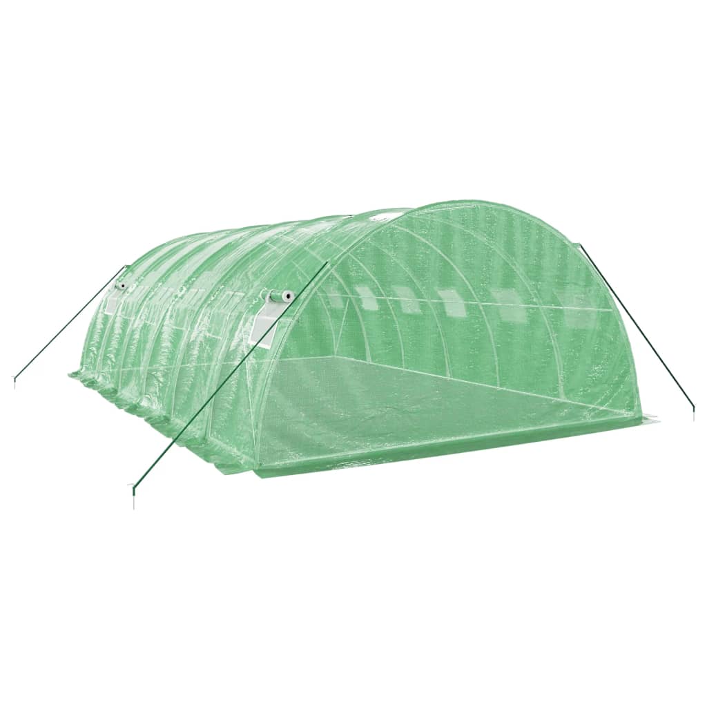 Skleník s ocelovým rámem zelený 24 m² 6 x 4 x 2 m