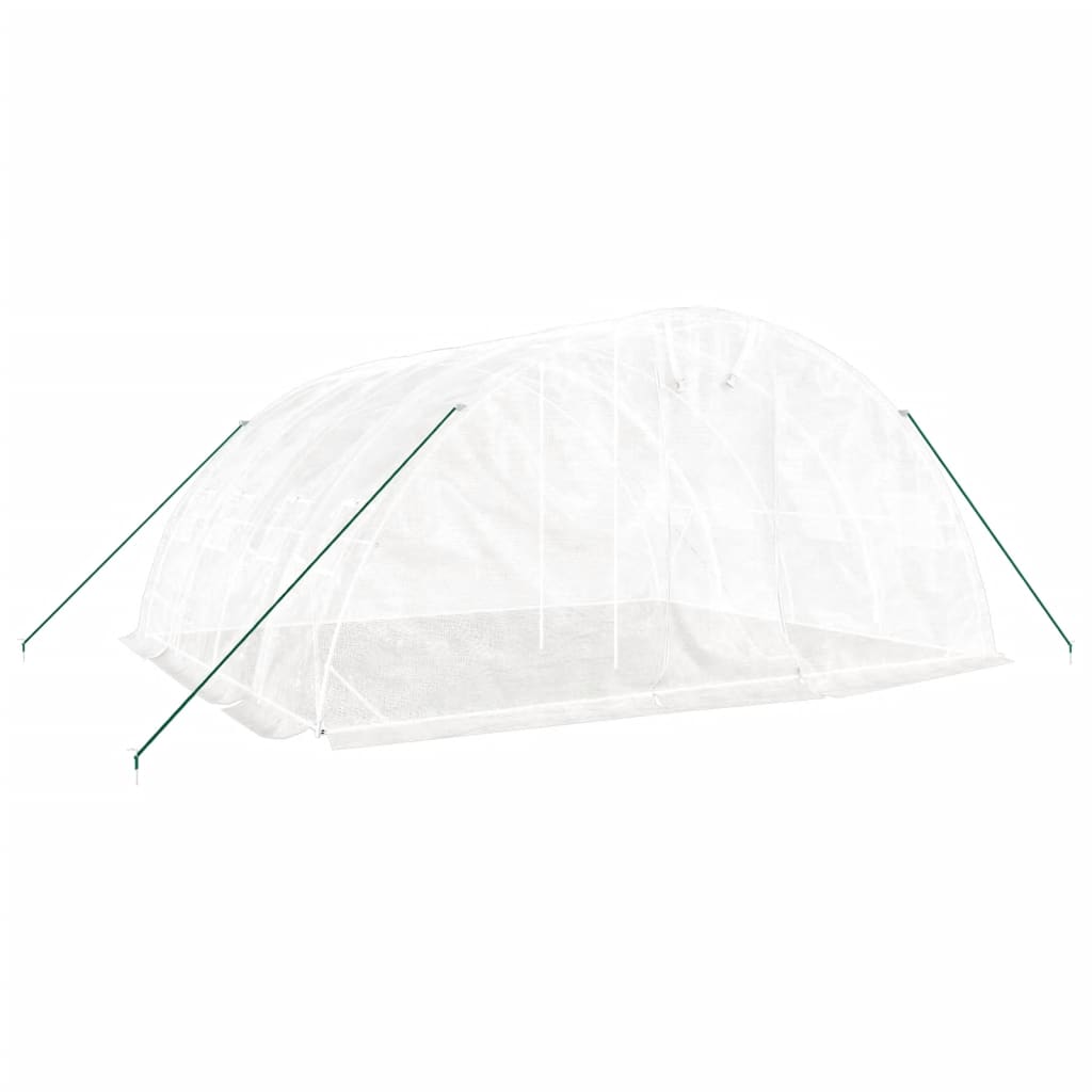 Skleník s ocelovým rámem bílý 20 m² 5x4x2,3 m
