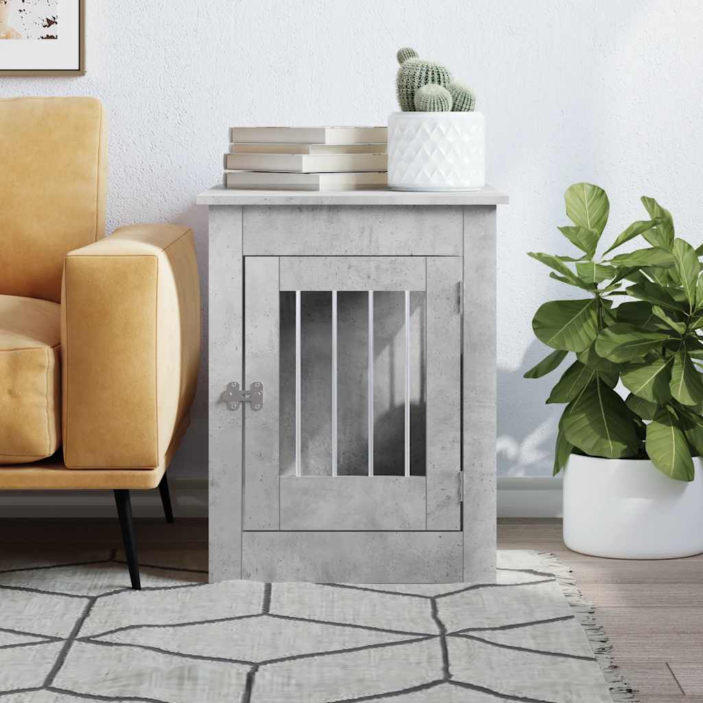 Psí bouda a koncový stolek betonově šedá 55x80x68 cm kompozit