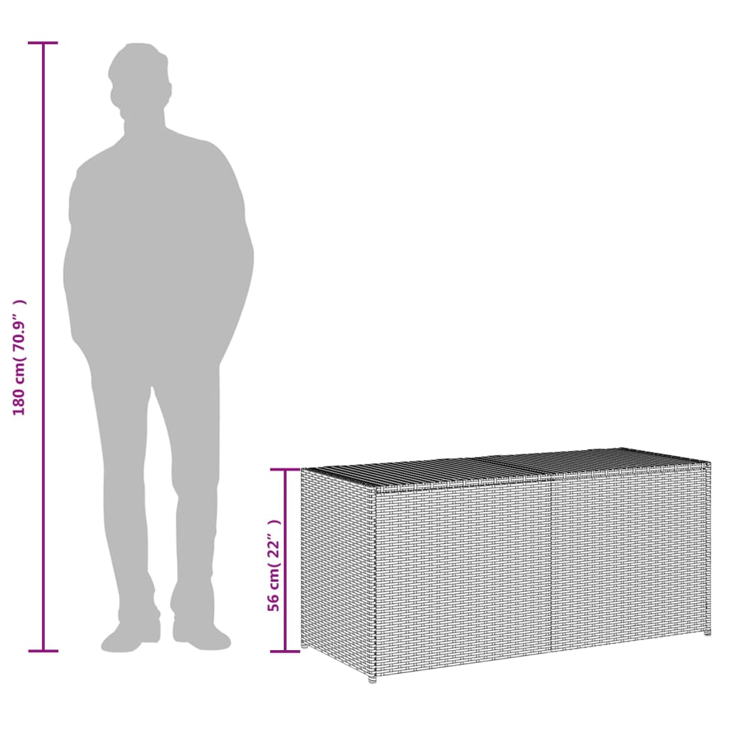 Zahradní úložný box šedý 283 l polyratan