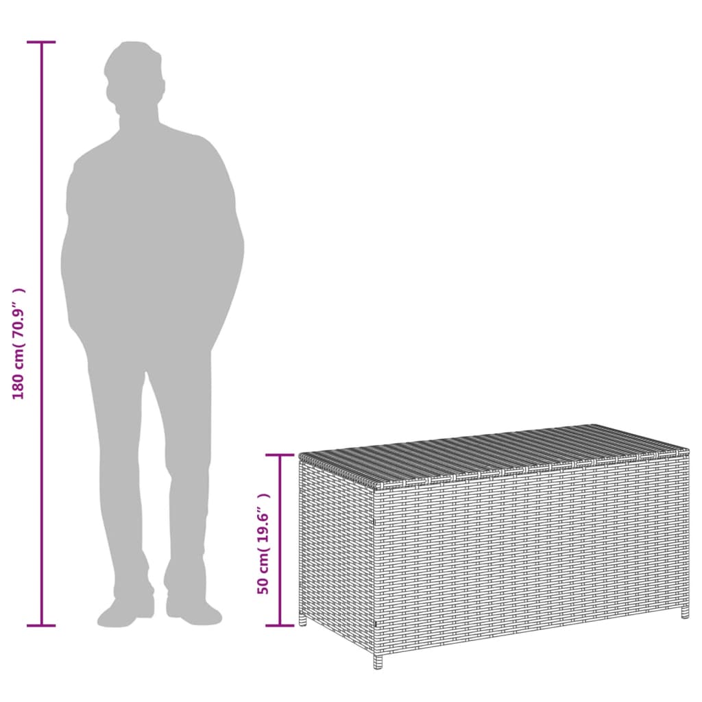 Zahradní úložný box mix béžové 190 l polyratan