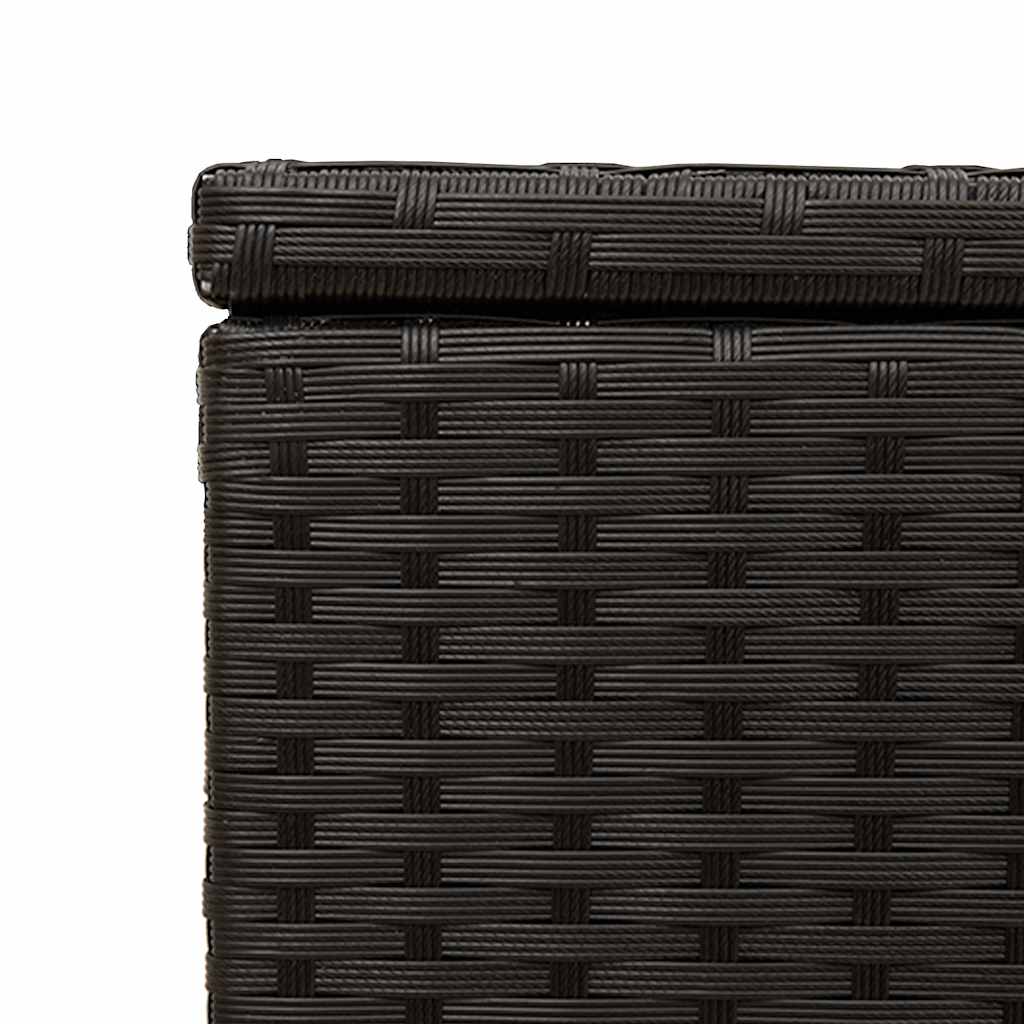 Zahradní úložný box s kolečky černý 190 l polyratan