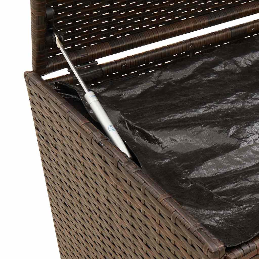 Zahradní úložný box s kolečky hnědý 190 l polyratan