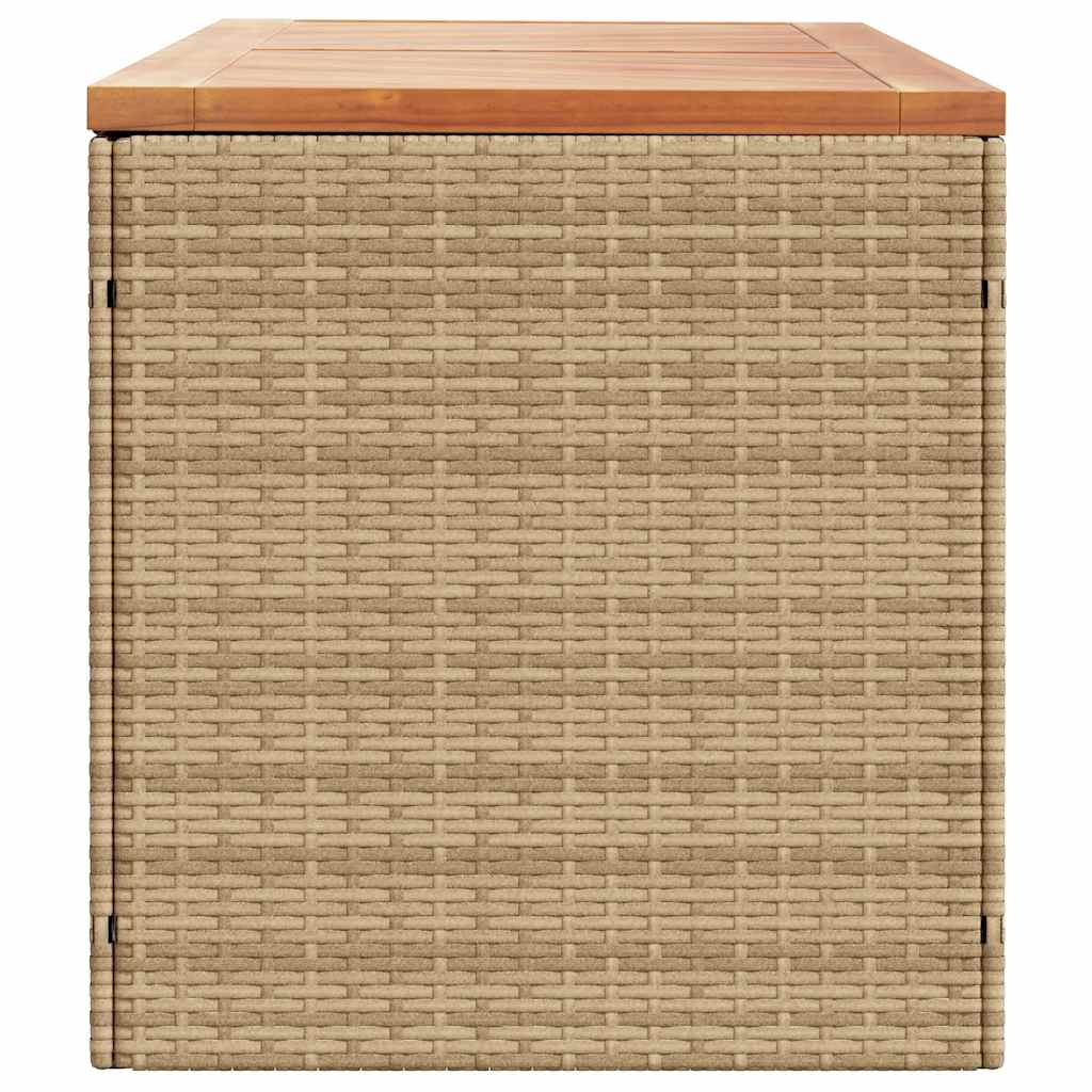 Zahradní úložný box béžový 220 x 50 x 54 cm polyratan a akácie