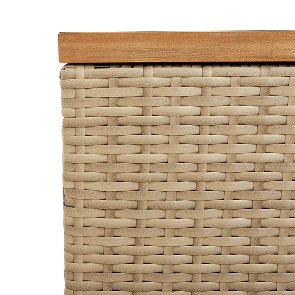 Zahradní úložný box béžový 220 x 50 x 54 cm polyratan a akácie