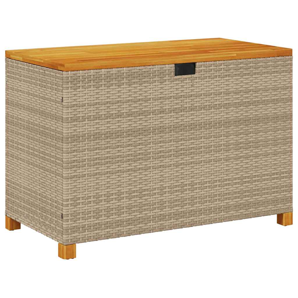 Zahradní úložný box béžový 110 x 55 x 63 cm polyratan akácie