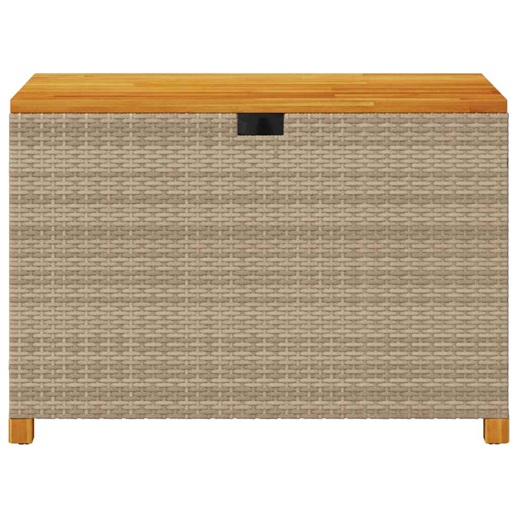 Zahradní úložný box béžový 110 x 55 x 63 cm polyratan akácie