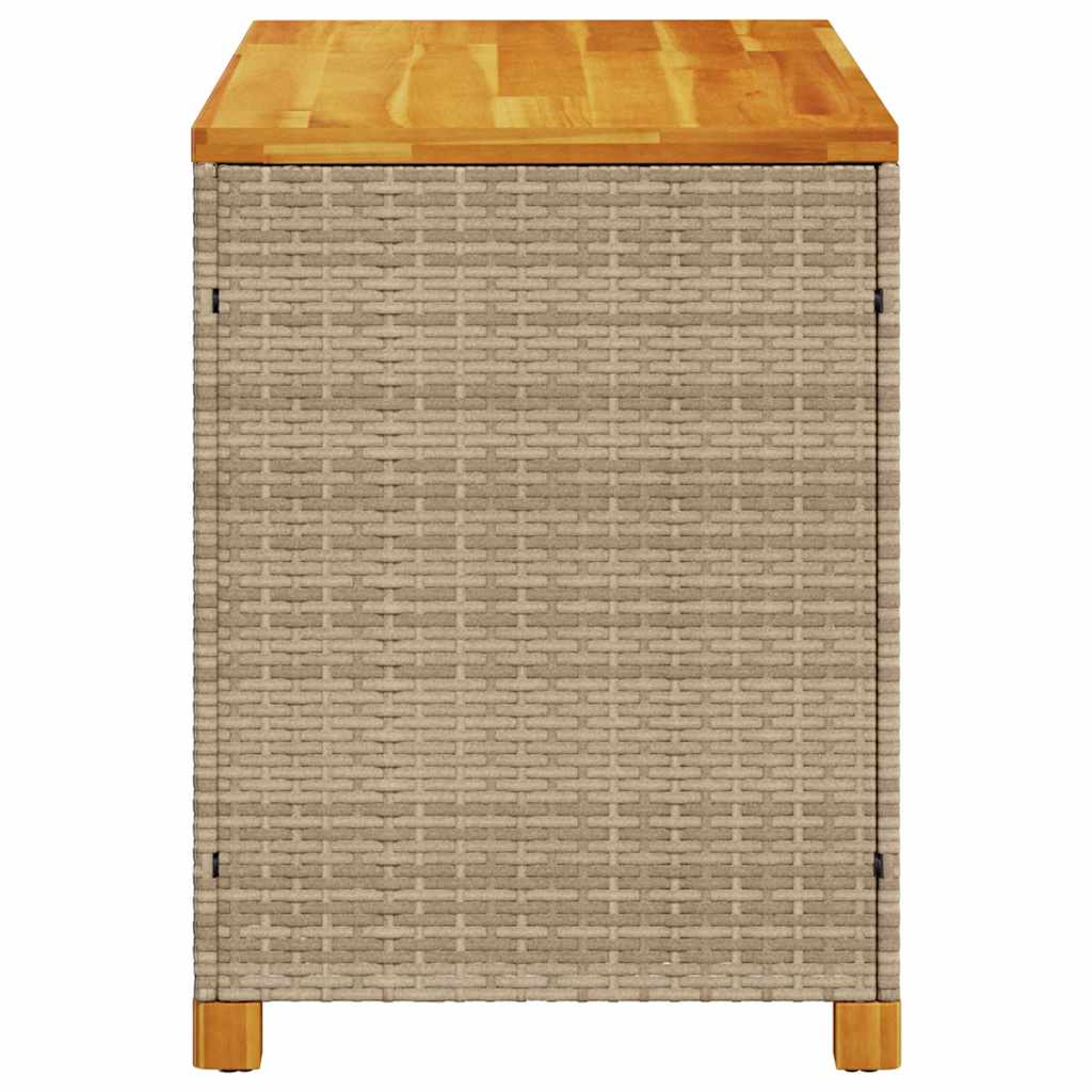 Zahradní úložný box béžový 110 x 55 x 63 cm polyratan akácie