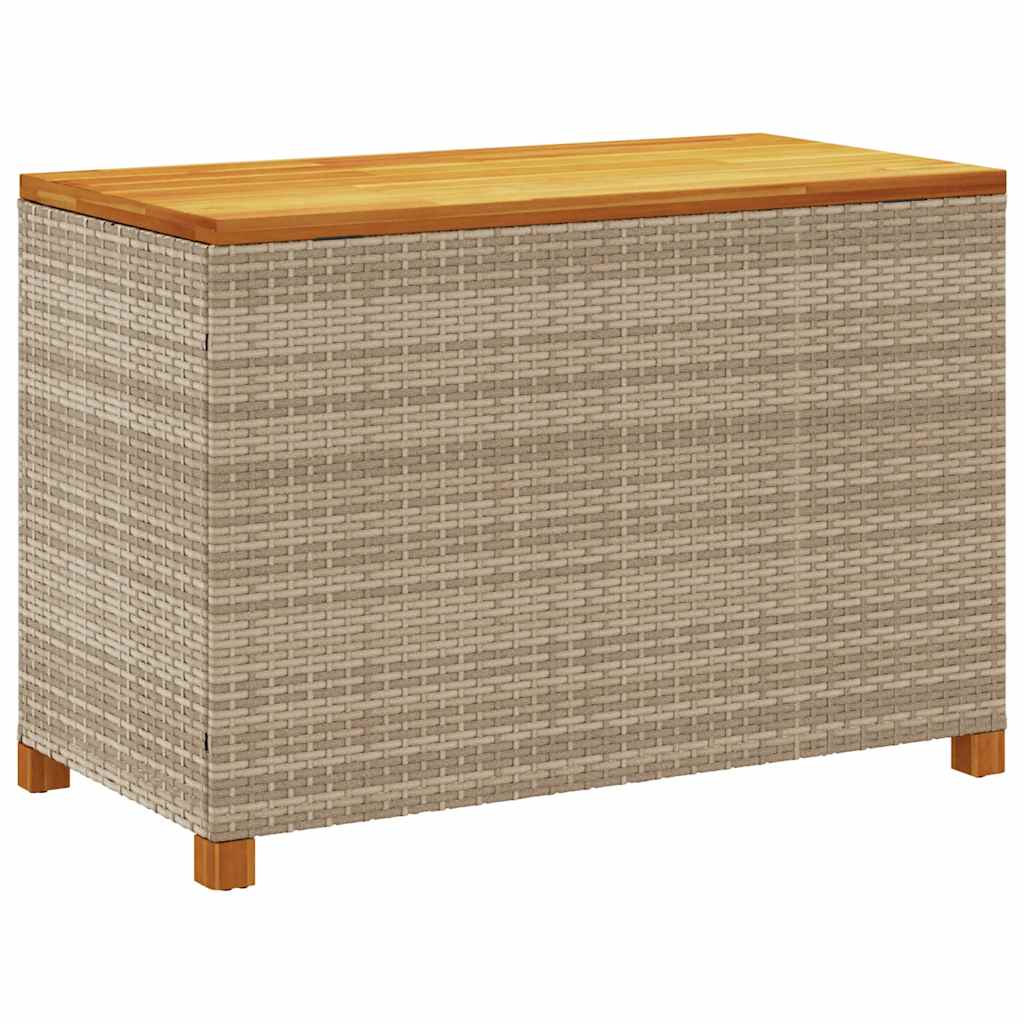 Zahradní úložný box béžový 110 x 55 x 63 cm polyratan akácie