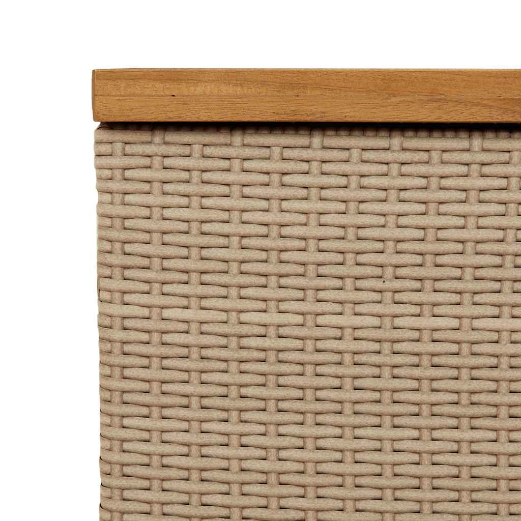 Zahradní úložný box béžový 110 x 55 x 63 cm polyratan akácie