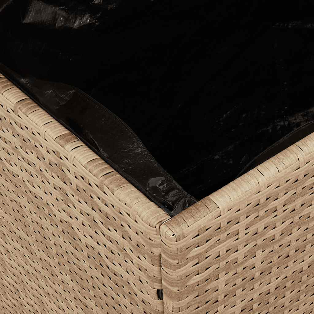 Zahradní úložný box béžový 110 x 55 x 63 cm polyratan akácie