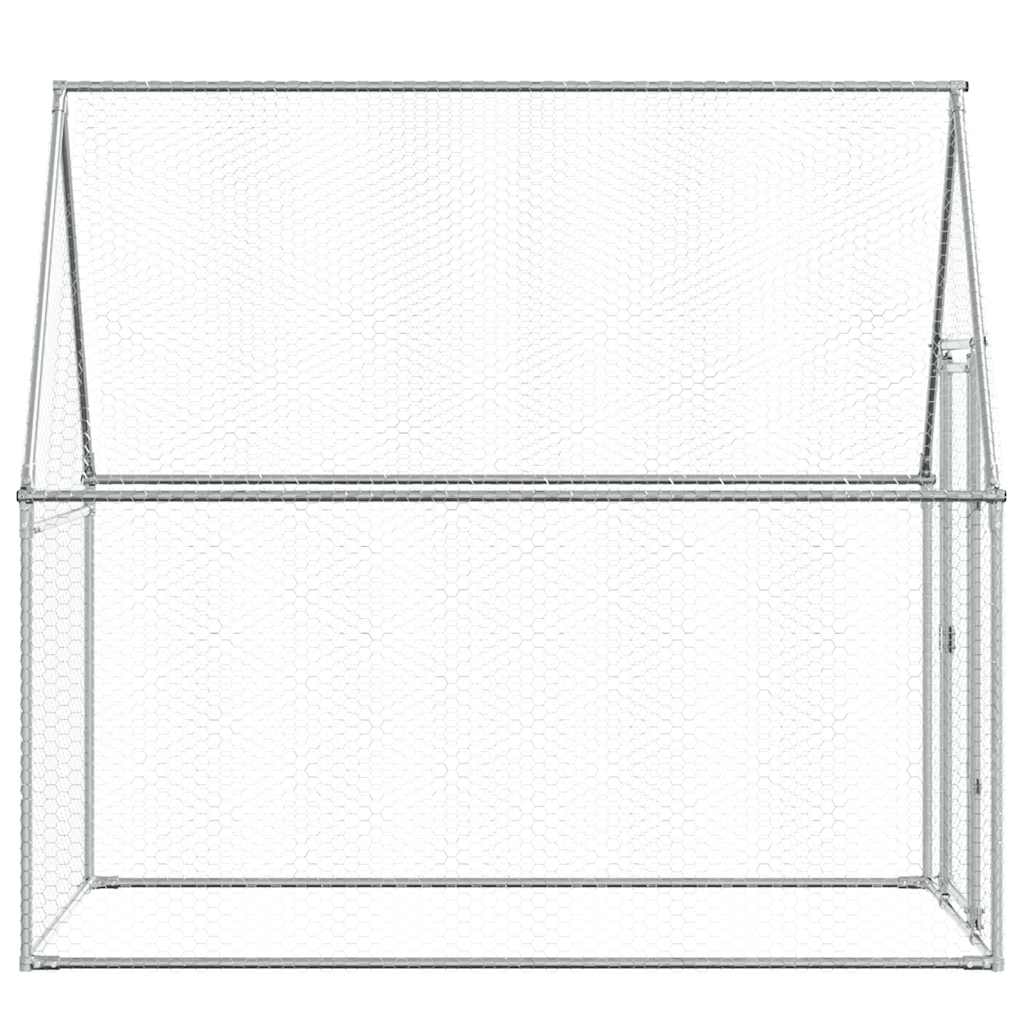 Klec pro kuřata stříbrná 200 x 100 x 190 cm pozinkovaná ocel