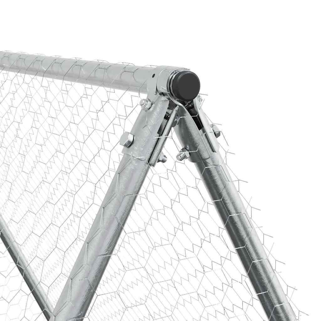 Klec pro kuřata stříbrná 200 x 100 x 190 cm pozinkovaná ocel
