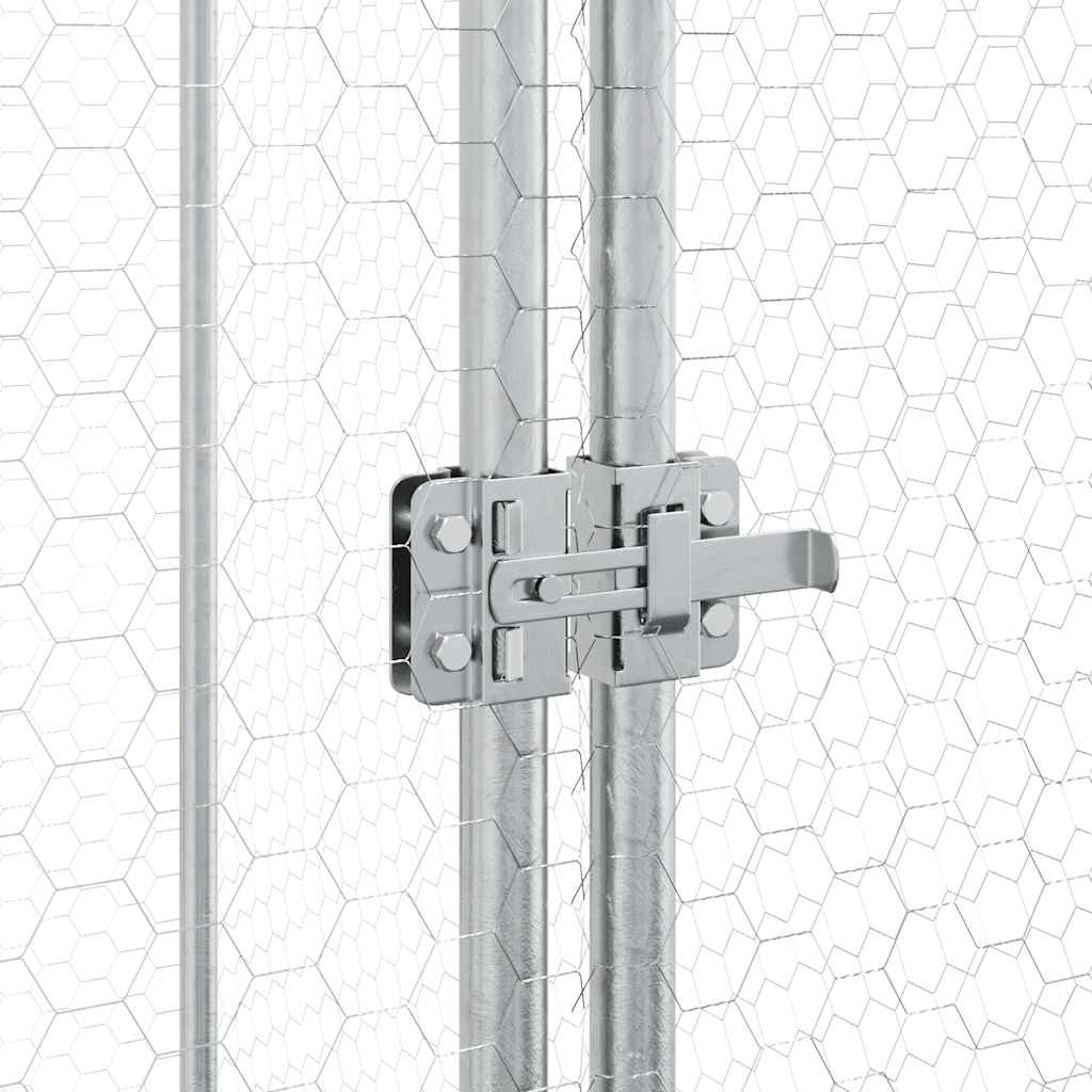 Klec pro kuřata stříbrná 200 x 100 x 190 cm pozinkovaná ocel