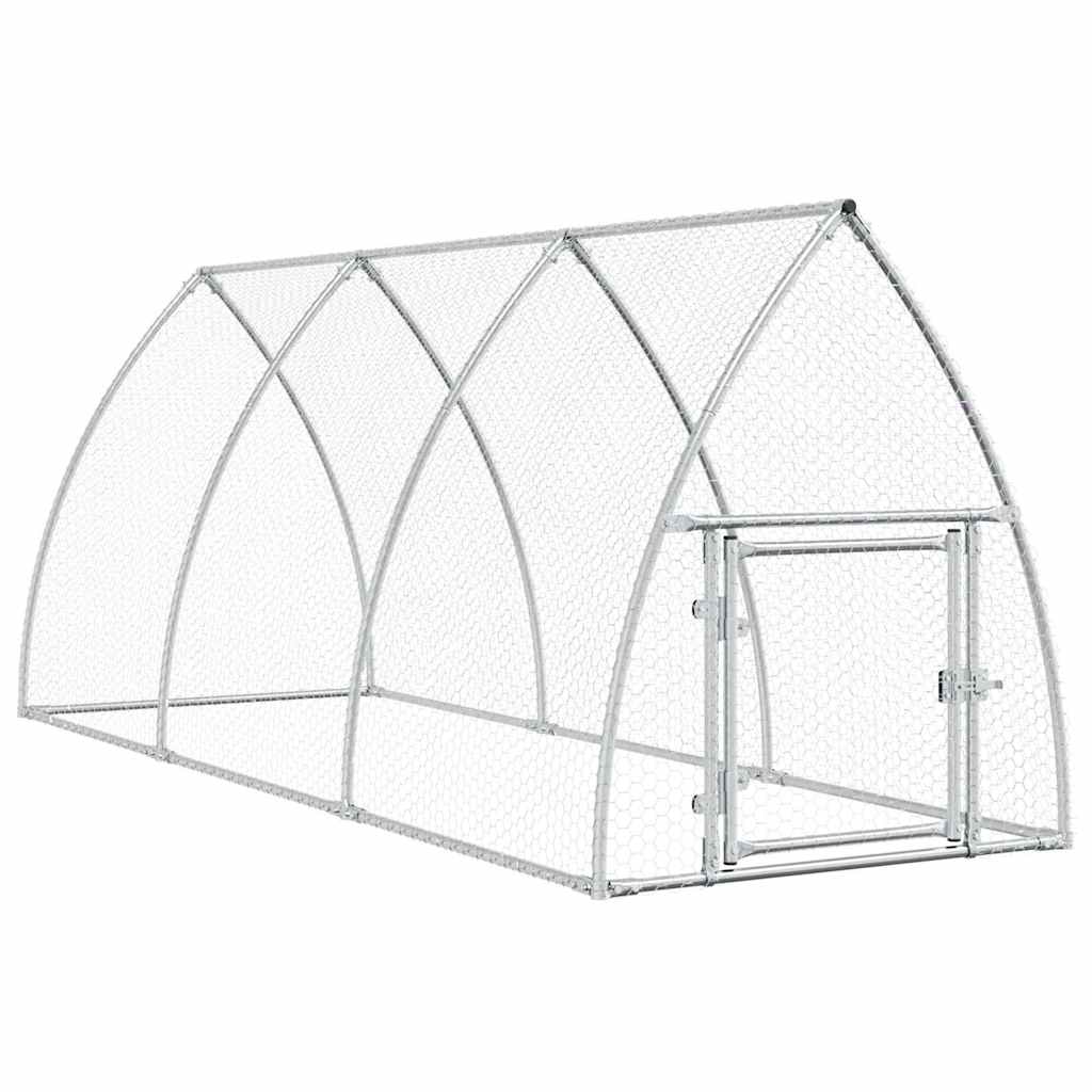 Klec pro kuřata stříbrná 300 x 105 x 120 cm pozinkovaná ocel