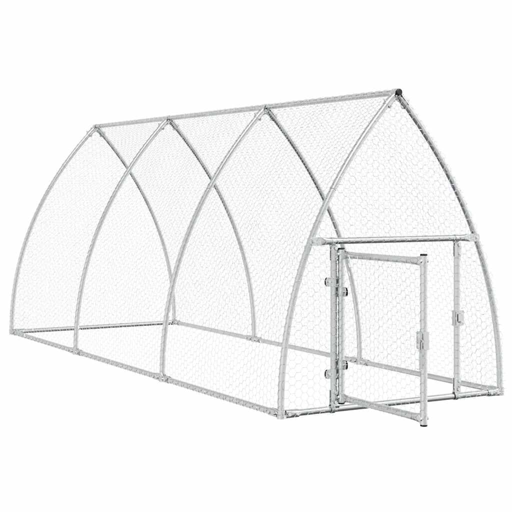Klec pro kuřata stříbrná 300 x 105 x 120 cm pozinkovaná ocel