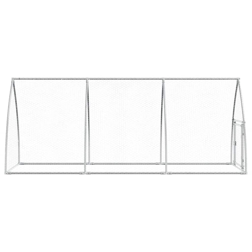 Klec pro kuřata stříbrná 300 x 105 x 120 cm pozinkovaná ocel