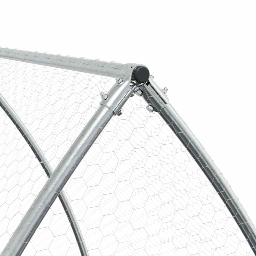Klec pro kuřata stříbrná 300 x 105 x 120 cm pozinkovaná ocel